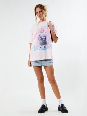 Paris Hilton Bubble Oversized T-Shirt Size XS Boyfriend tee